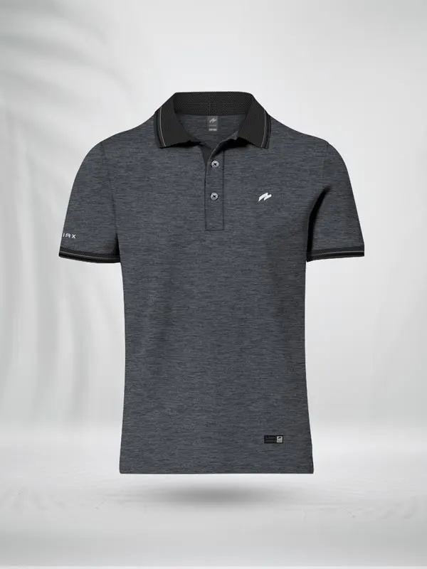 ELPLSB ZAiAX ELITE SPACE DYED GRAY POLO SHIRT - ELPLSB