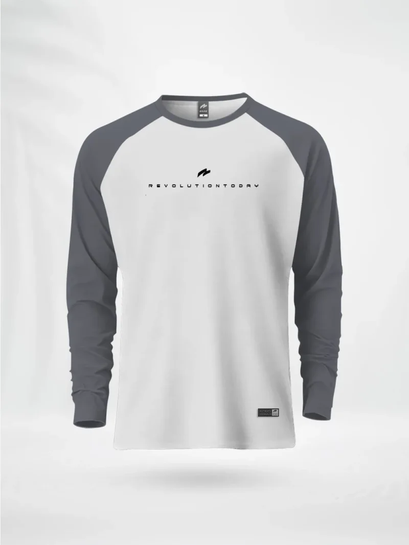 FLRGGW ZAIAX GRAY WHITE FULL SLEEVE REGLAN TSHIRT – FLRGGW