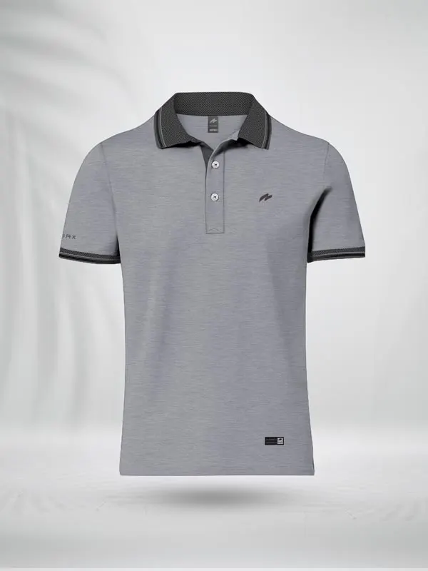 ELPLSW ZAiAX ELITE SPACE DYED SILVER POLO SHIRT - ELPLSW