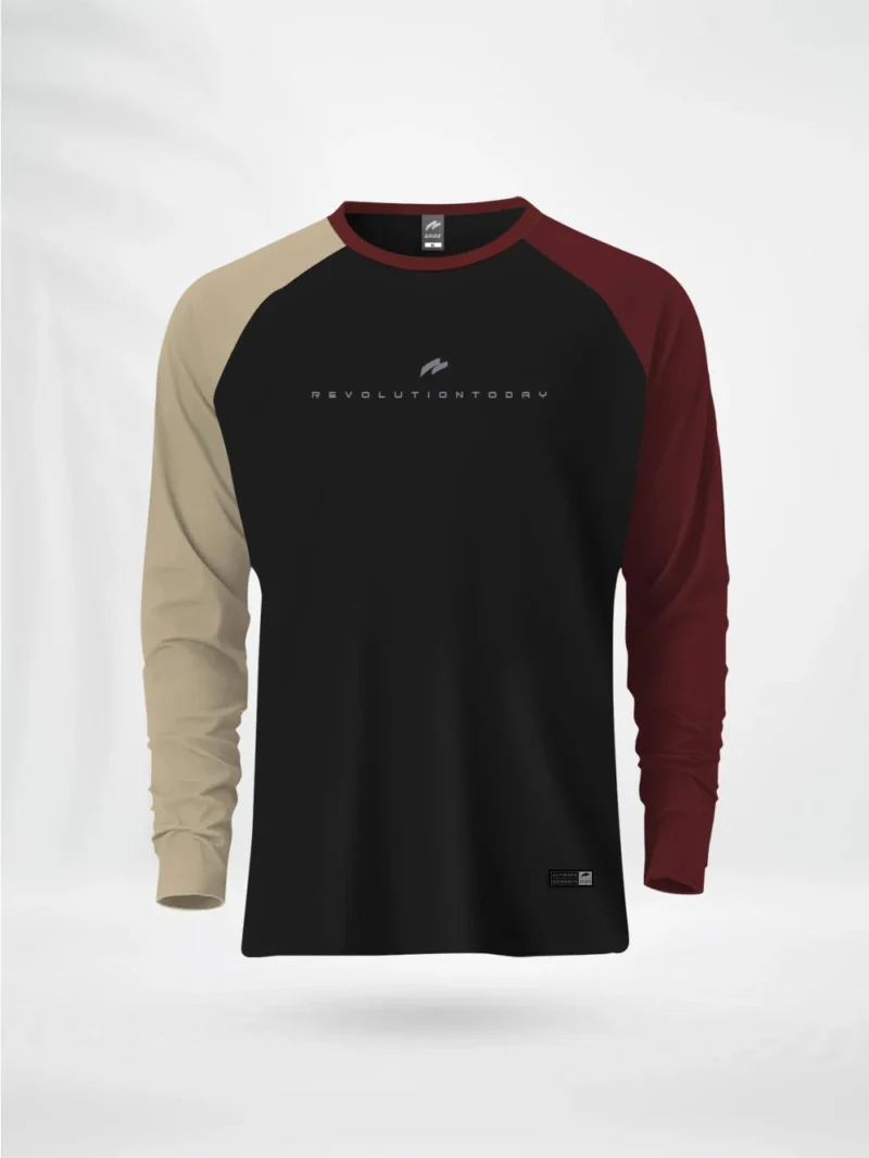 FL1RGCBM ZAIAX CREAM BLACK MAROON FULL SLEEVE REGLAN TSHIRT – FL1RGCBM