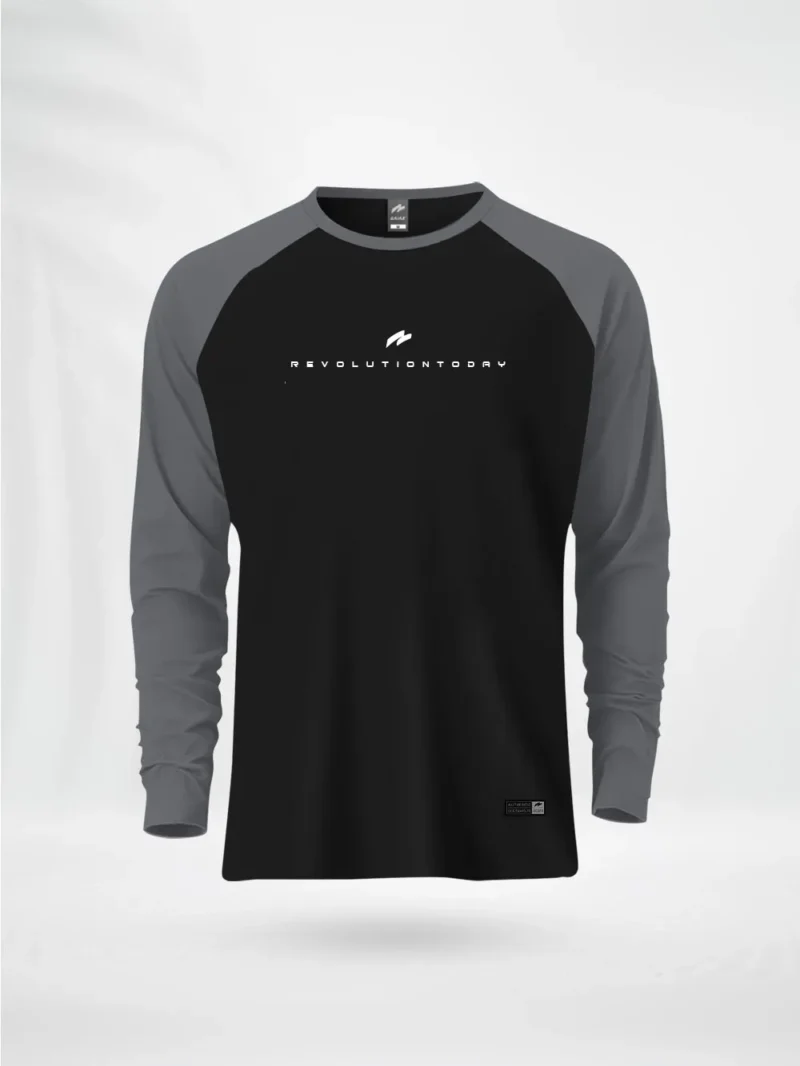 FLRGGB ZAIAX GRAY BLACK FULL SLEEVE REGLAN TSHIRT – FLRGGB
