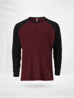 ZAIAX BLACK MAROON FULL SLEEVE REGLAN TSHIRT – FLRGBM