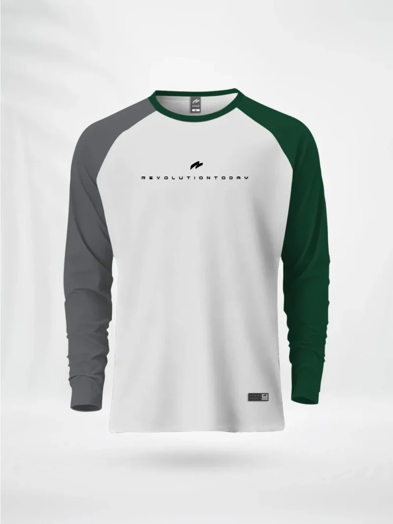 FL1RGGWGRN ZAIAX GRAY WHITE GREEN FULL SLEEVE REGLAN TSHIRT – FL1RGGWGRN