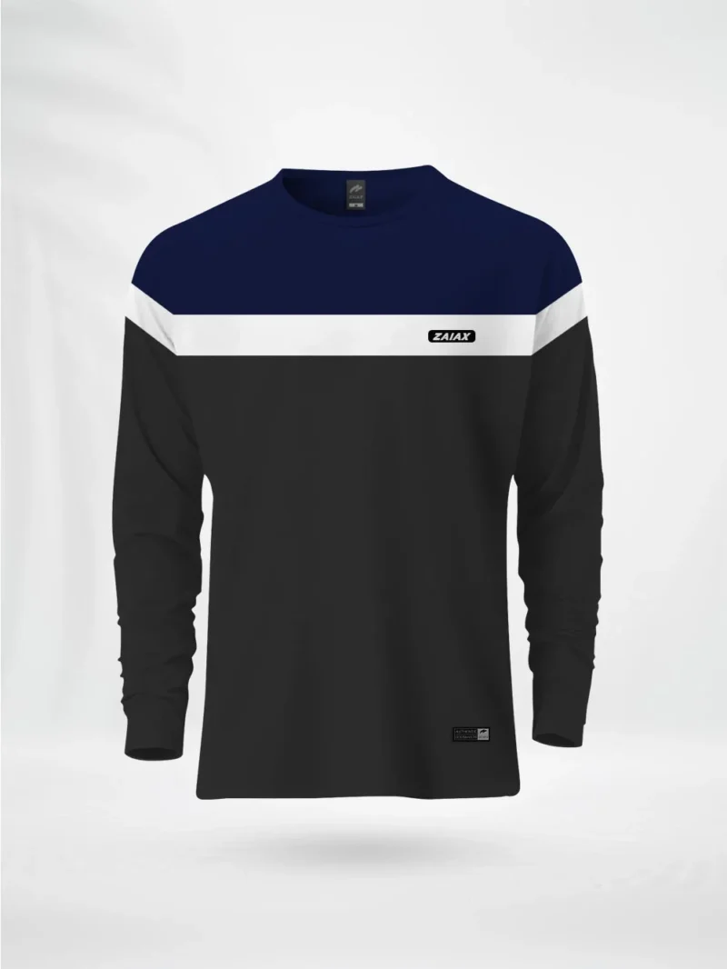 FLNWB ZAIAX NAVY WHITE BLACK FULL SLEEVE DESIGN TSHIRT – FLNWB
