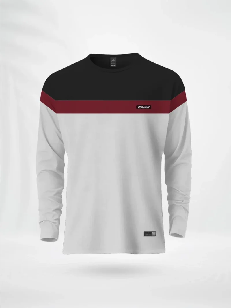 FLBMW ZAIAX BLACK MAROON WHITE FULL SLEEVE DESIGN TSHIRT – FLBMW