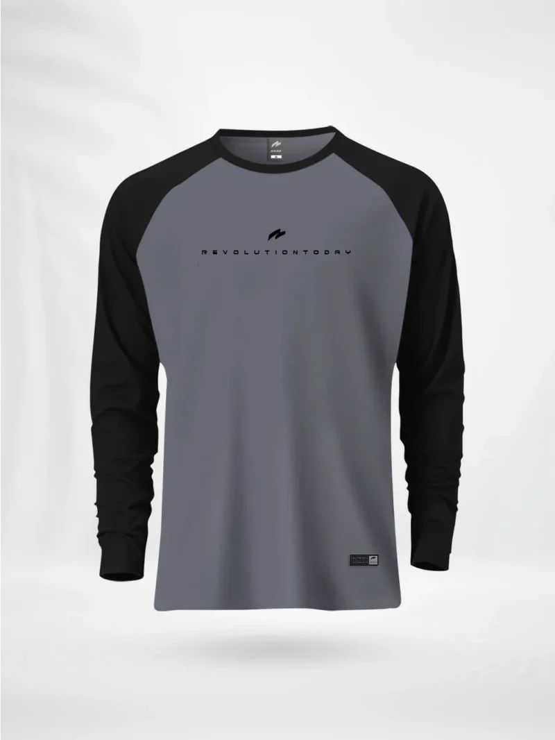 FLRGBG ZAIAX BLACK GRAY FULL SLEEVE REGLAN TSHIRT – FLRGBG