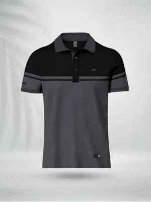ZAIAX BLACK GRAY DESIGN POLO – PLCBBG