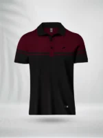 ZAIAX MAROON BLACK DESIGN POLO - PLCBMB