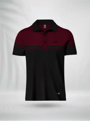 ZAIAX MAROON BLACK DESIGN POLO - PLCBMB